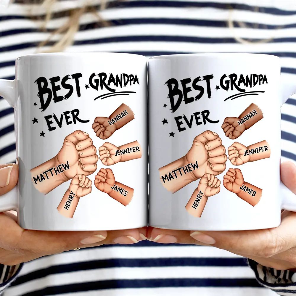 Best Dad Grandpa Ever Fist Bump - Personalized Father's Day Gift Set