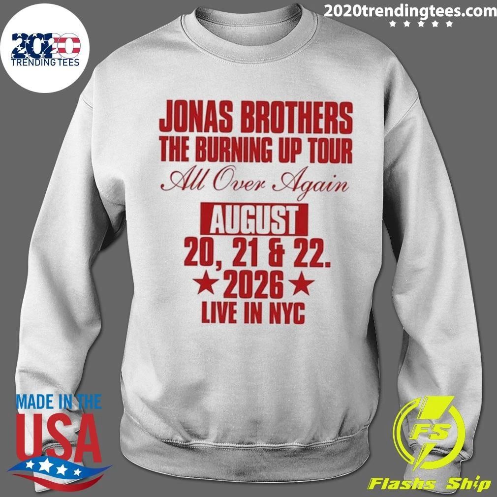 Jonas Brothers New York Pop Up Merch Burning Up All Over Again Tour 2026 Shirt