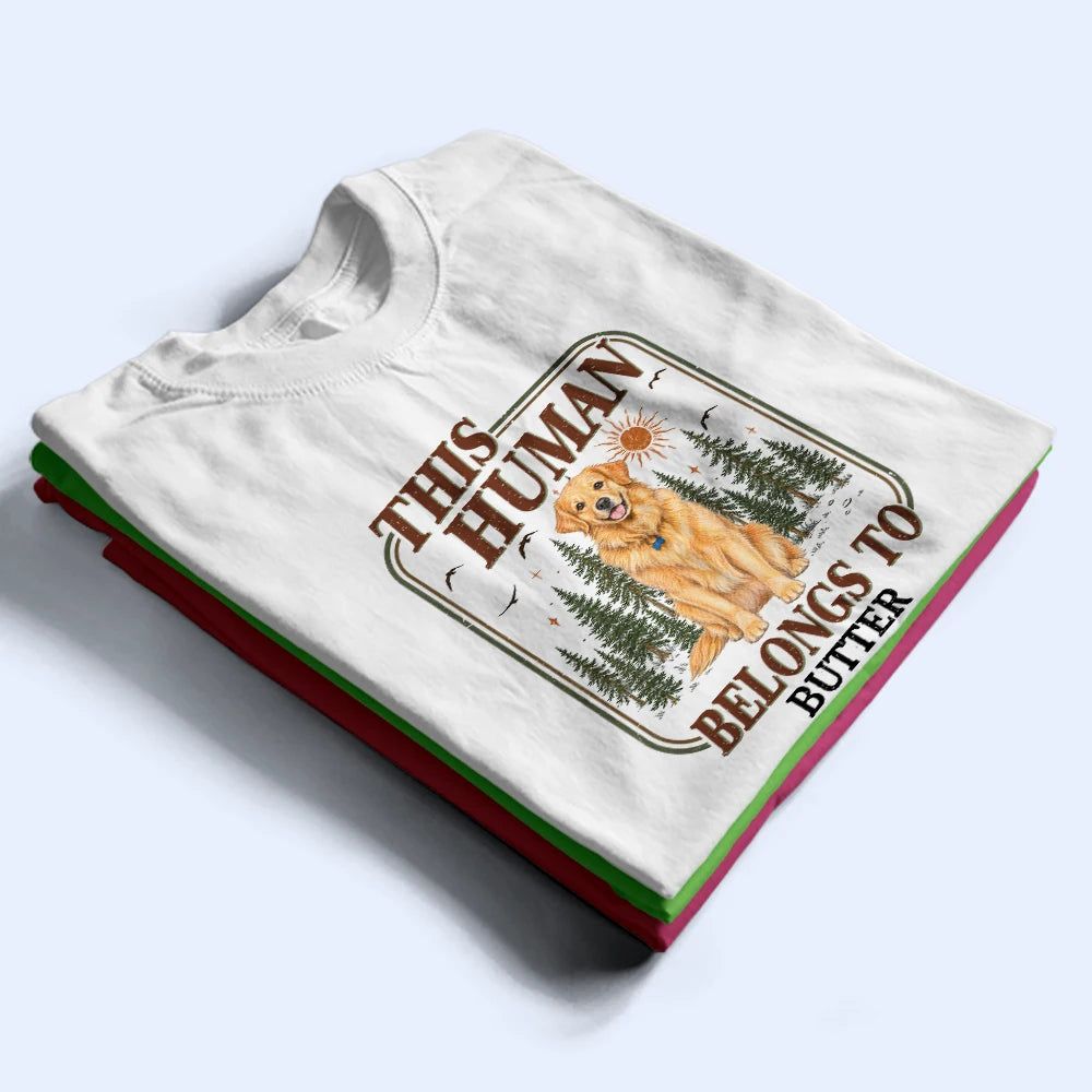 Custom Photo Colored Pencil Sketch This Human Belongs To - Personalized T Shirt