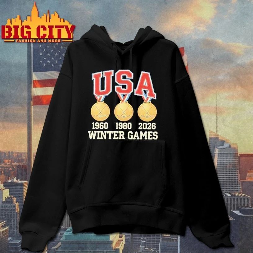 USA Hockey Miracle On Ice 1980 1960 2026 Gold Medals winter games T-shirt