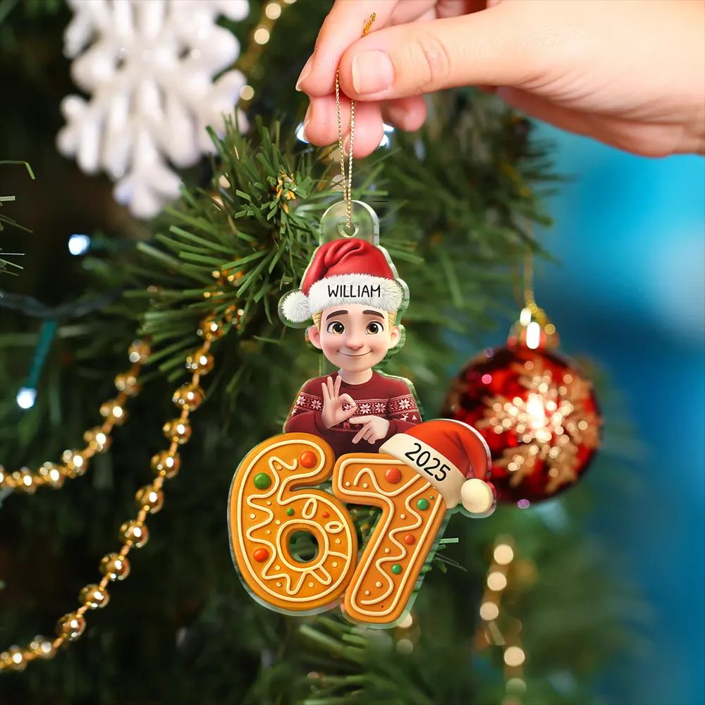Funny Teen Slang Six Seven - Personalized Custom Shaped Acrylic Ornament