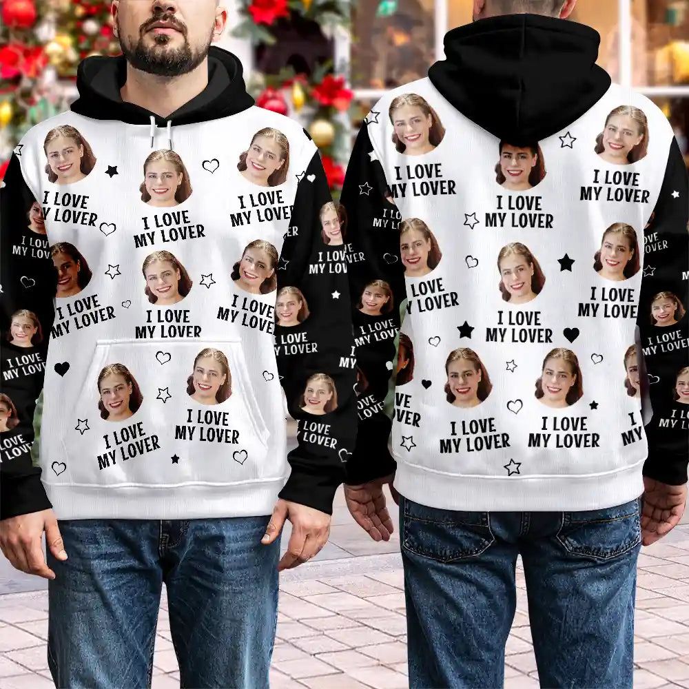Custom Photo Funny I Love My Lover Wife Husband Couple - Personalized Pullover Hoodie