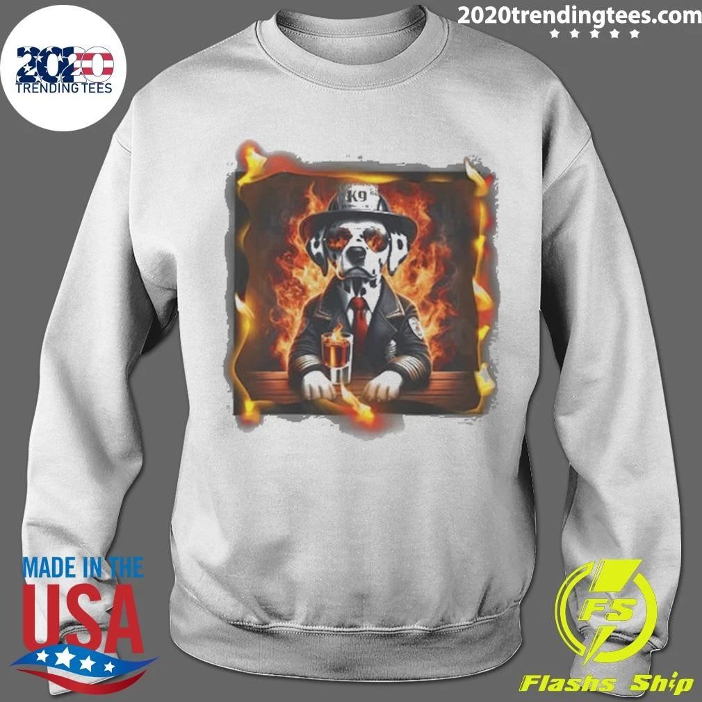 Firefighter Dalmatian Dog Dad Beer Tee Shirt