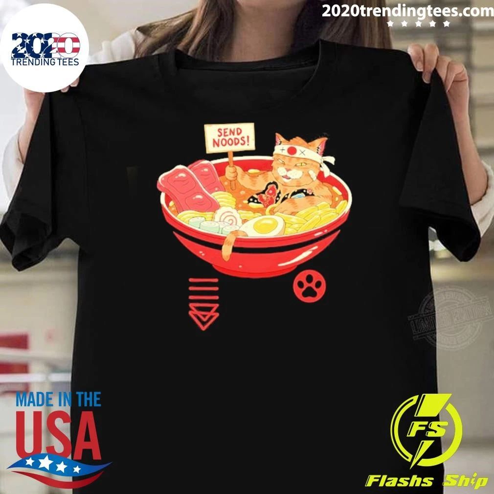 Send Noods Cat Ramen Bowl Noodle Shirt