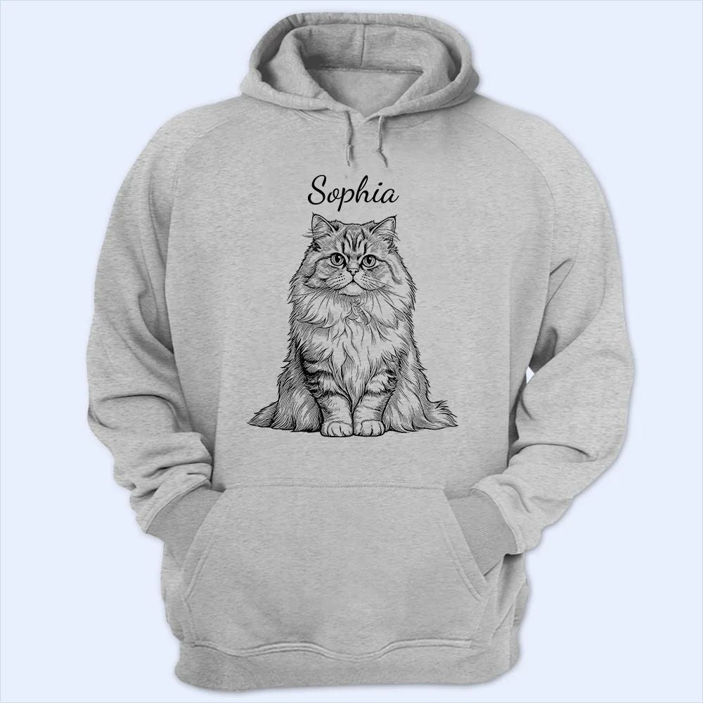 Custom Photo Ink Drawing Portrait Dog Cat Pet - Personalized T Shirt