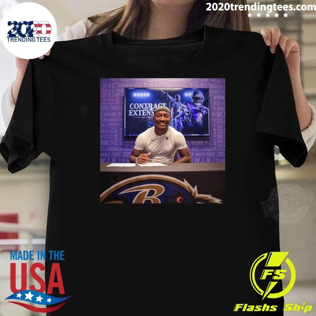 Zay Flowers Signs Contract Extension with the Baltimore Ravens Shirt
