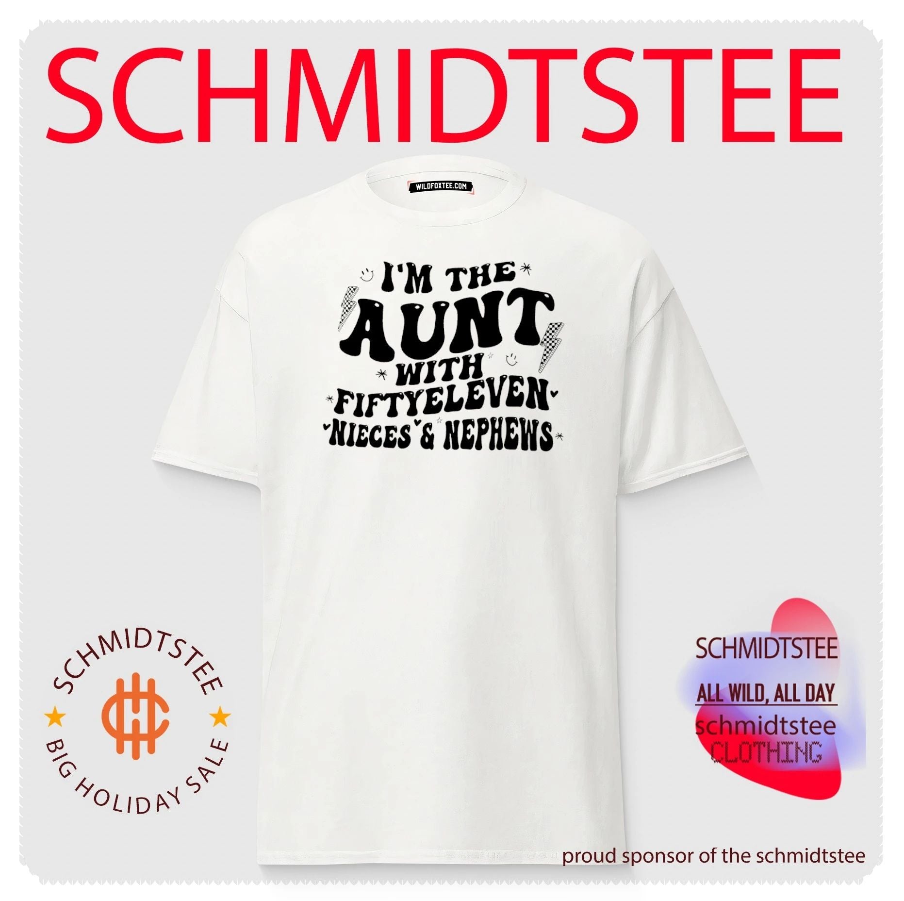 i’m the aunt with fiftyeleven nieces and nephews shirt