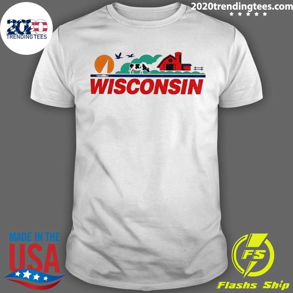 Wisconsin Farm Dairy Cow Barn Landscape Shirt