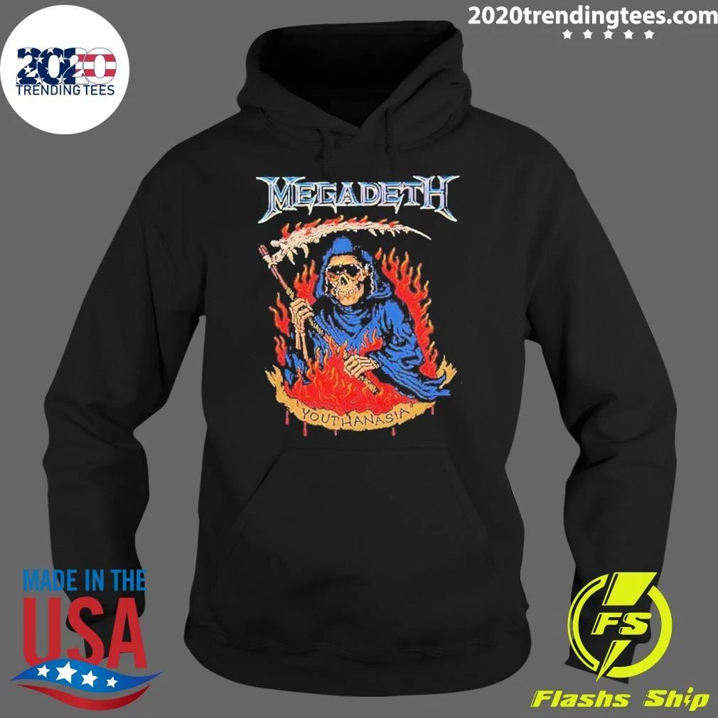 Skeleton Megadeth Youthanasia Flames Shirt