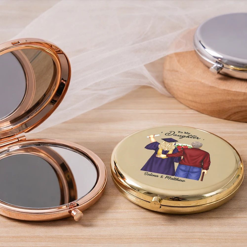 Behind You All Memories Mother Daughter Graduation - Personalized Compact Mirror