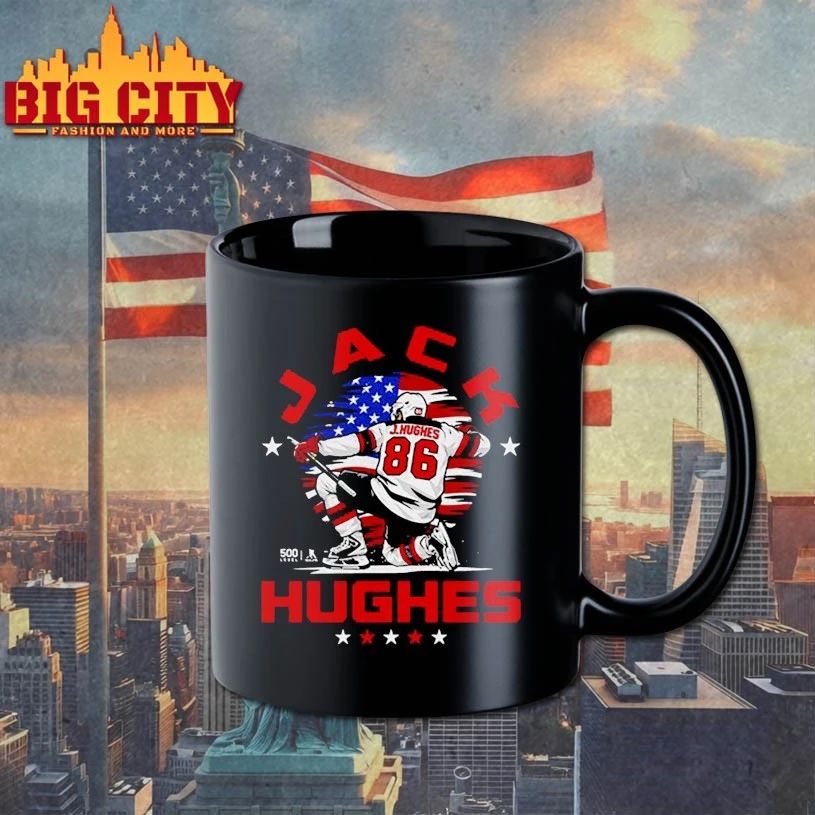 Jack Hughes New Jersey USA Flag Celebration t-shirt