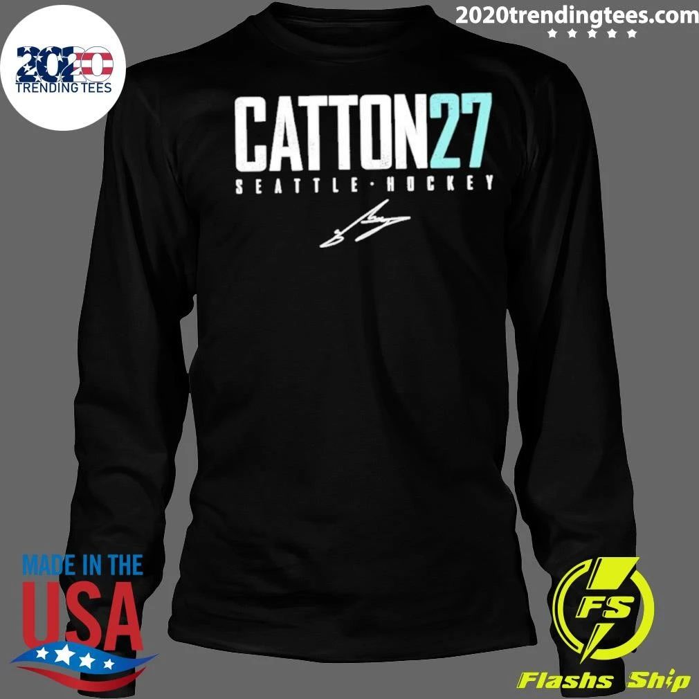 Berkly Catton 27 Seattle Krake Hockey Signature Shirt