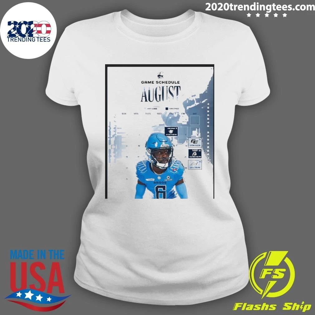 Toronto Argonauts Game Schedule August Shirt
