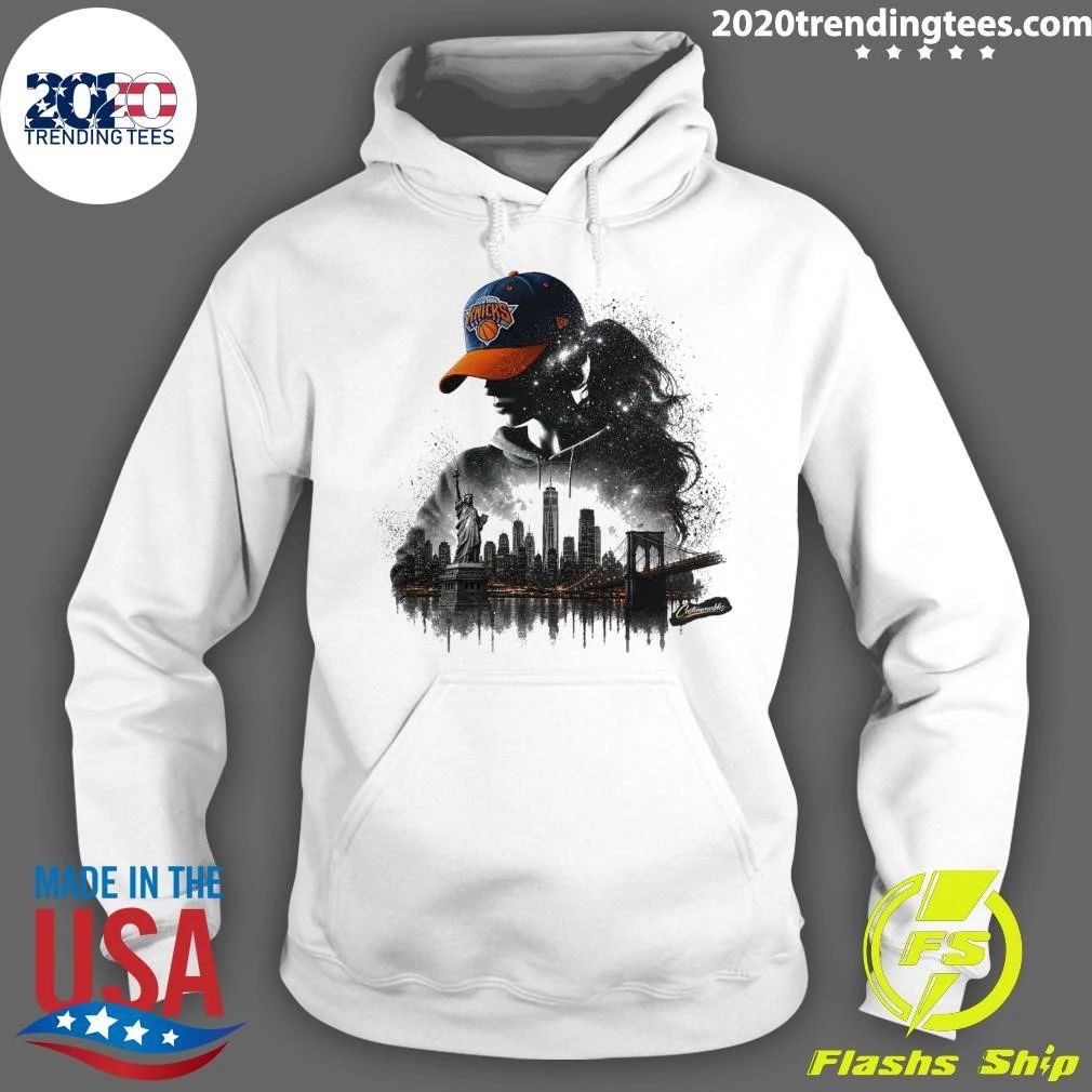 New York City Skyline Double Exposure With Knicks Shirt