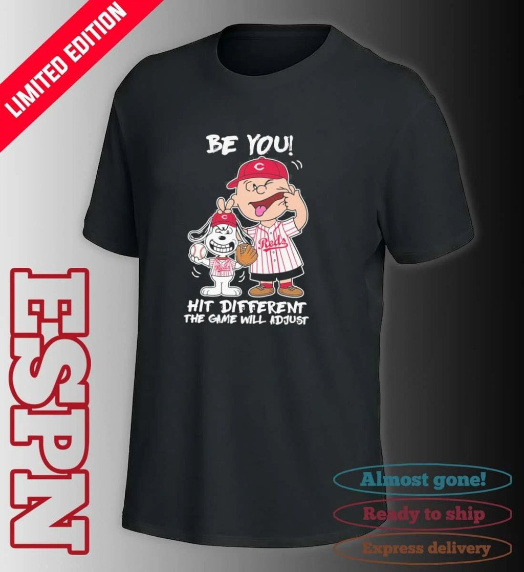 The Peanuts X Cincinnati Reds Be You Hit Different The Game Will Adjust Shirt