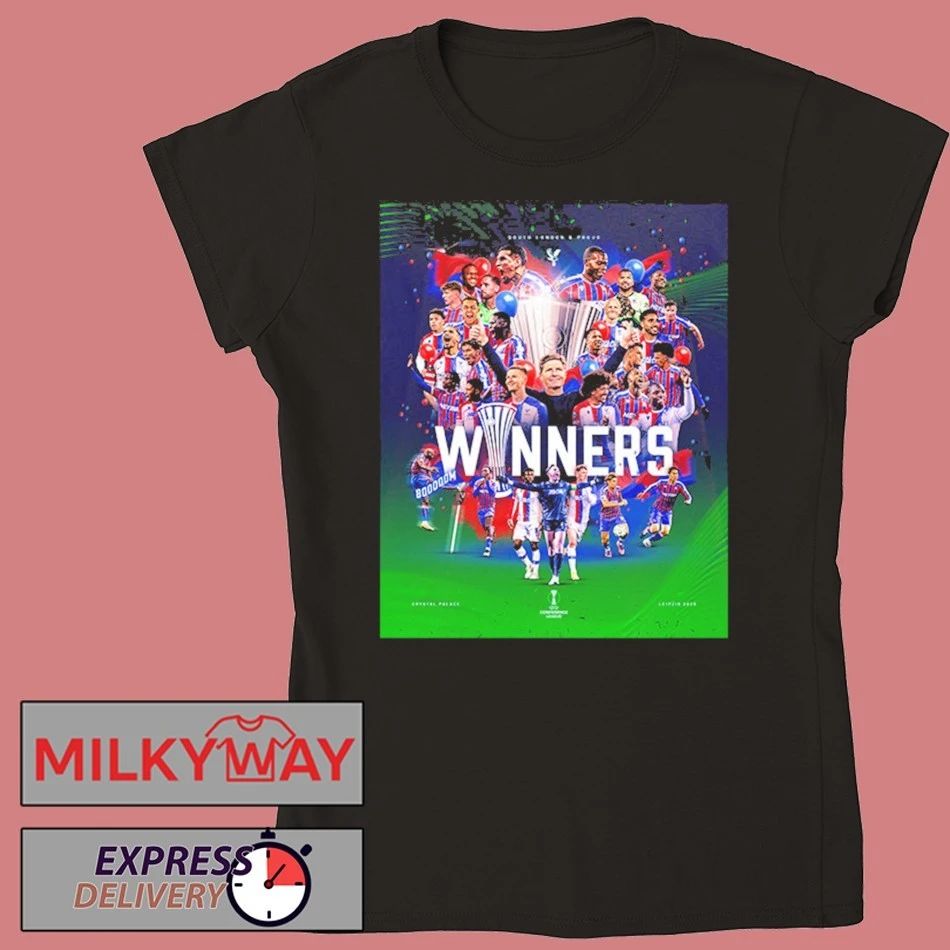 Celebrates Crystal Palace FC Champions UEFA Conference League 2026 Leipzig 2026 shirt