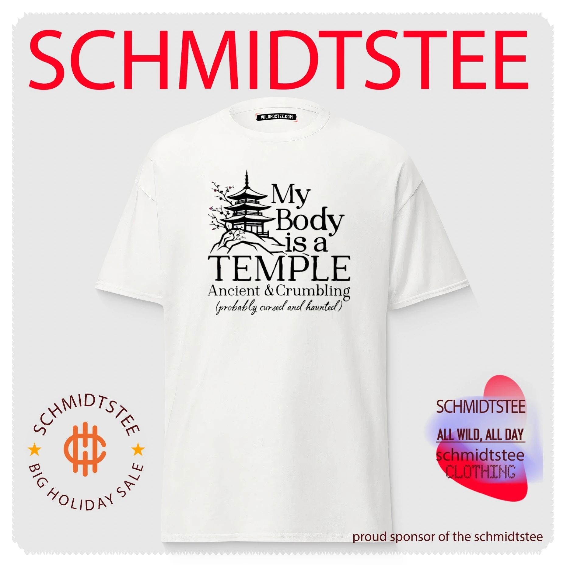 My body is a temple ancient and crumbling pagoda graphic shirt