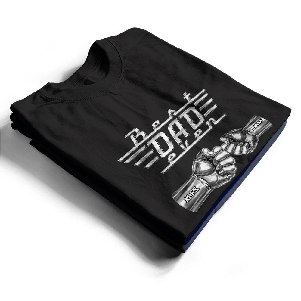 Best Dad Papa Ever Metal Effect Hand Punch - Personalized T Shirt