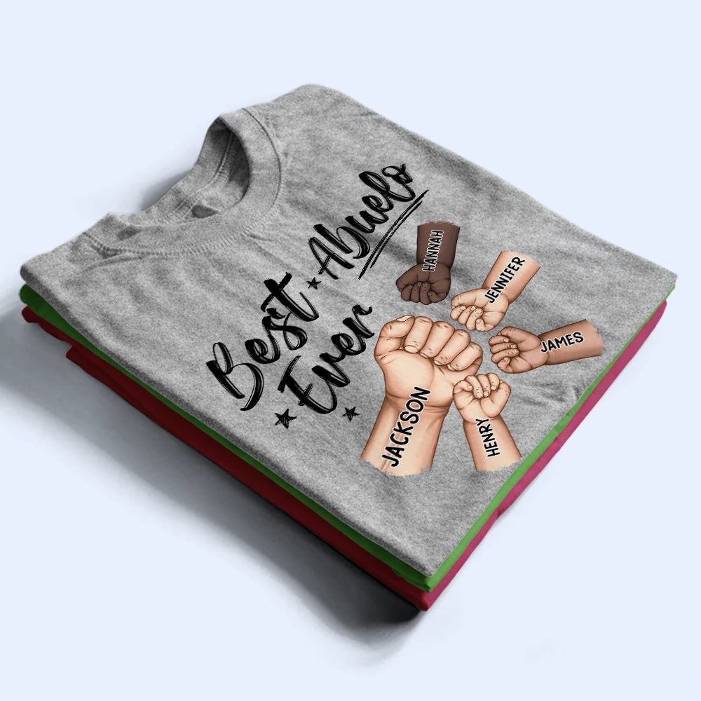 Best Dad Grandpa Ever Fist Bump - Personalized T Shirt