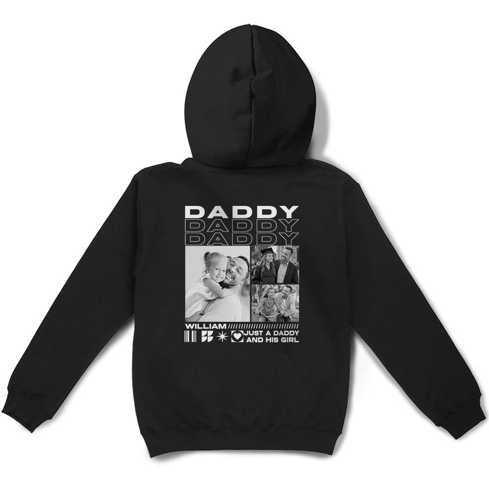 Custom Photo Just A Dad And His Girl Boy - Personalized T Shirt