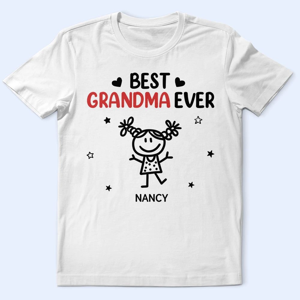 Best Dad Grandpa Ever Kid Stick Figures - Personalized T Shirt