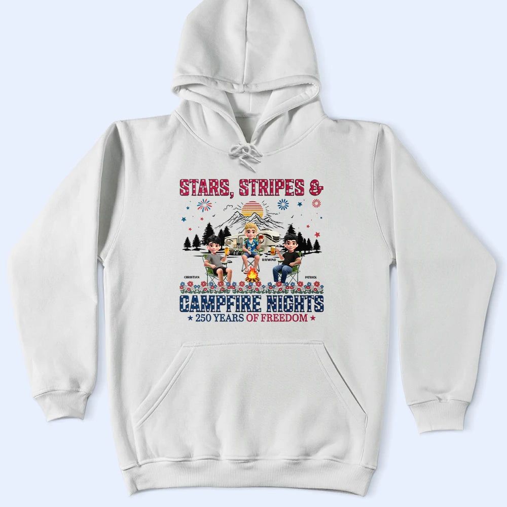 Stars & Stripes & Campfire Nights - Personalized T Shirt
