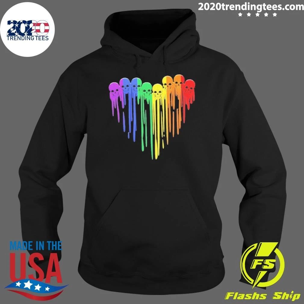 Rainbow Dripping Skulls Heart Pride Lgbtq Shirt