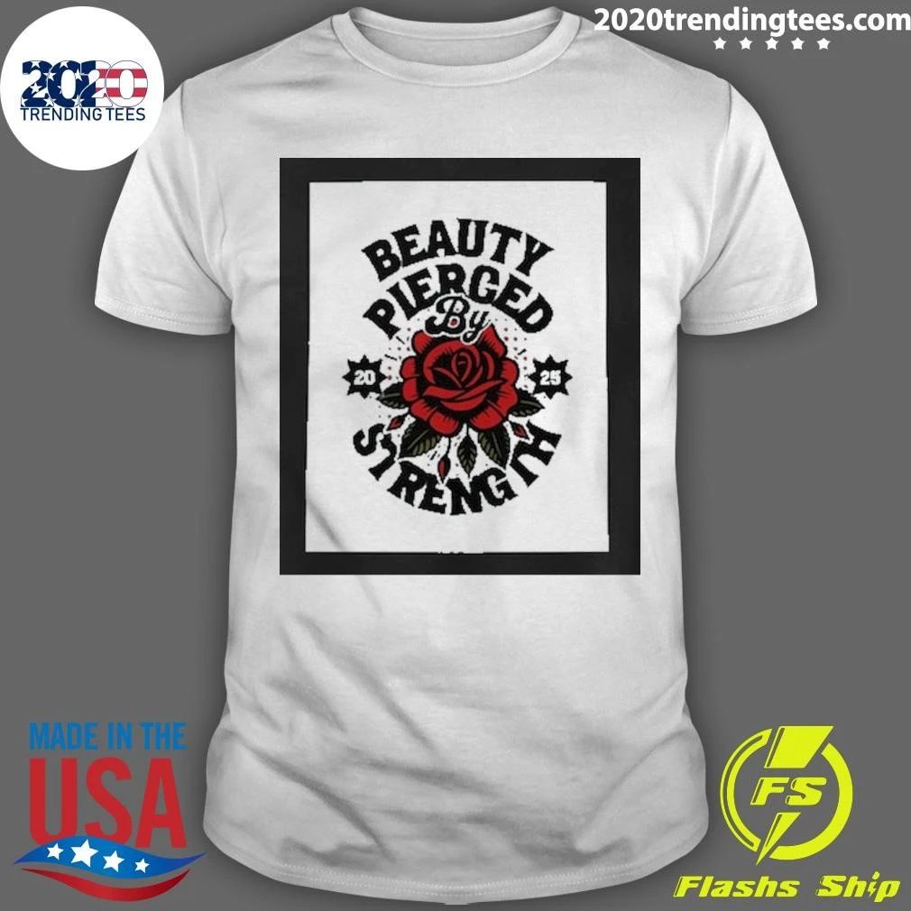 Red Rose Beauty Pierced By Strength Shirt