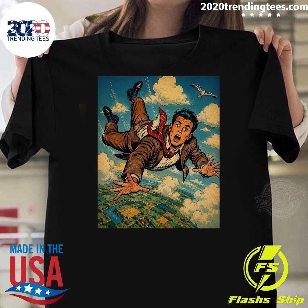 Musicians Of Threads Comic Superhero Falling Through the Sky Vintage Adventure Poster Shirt