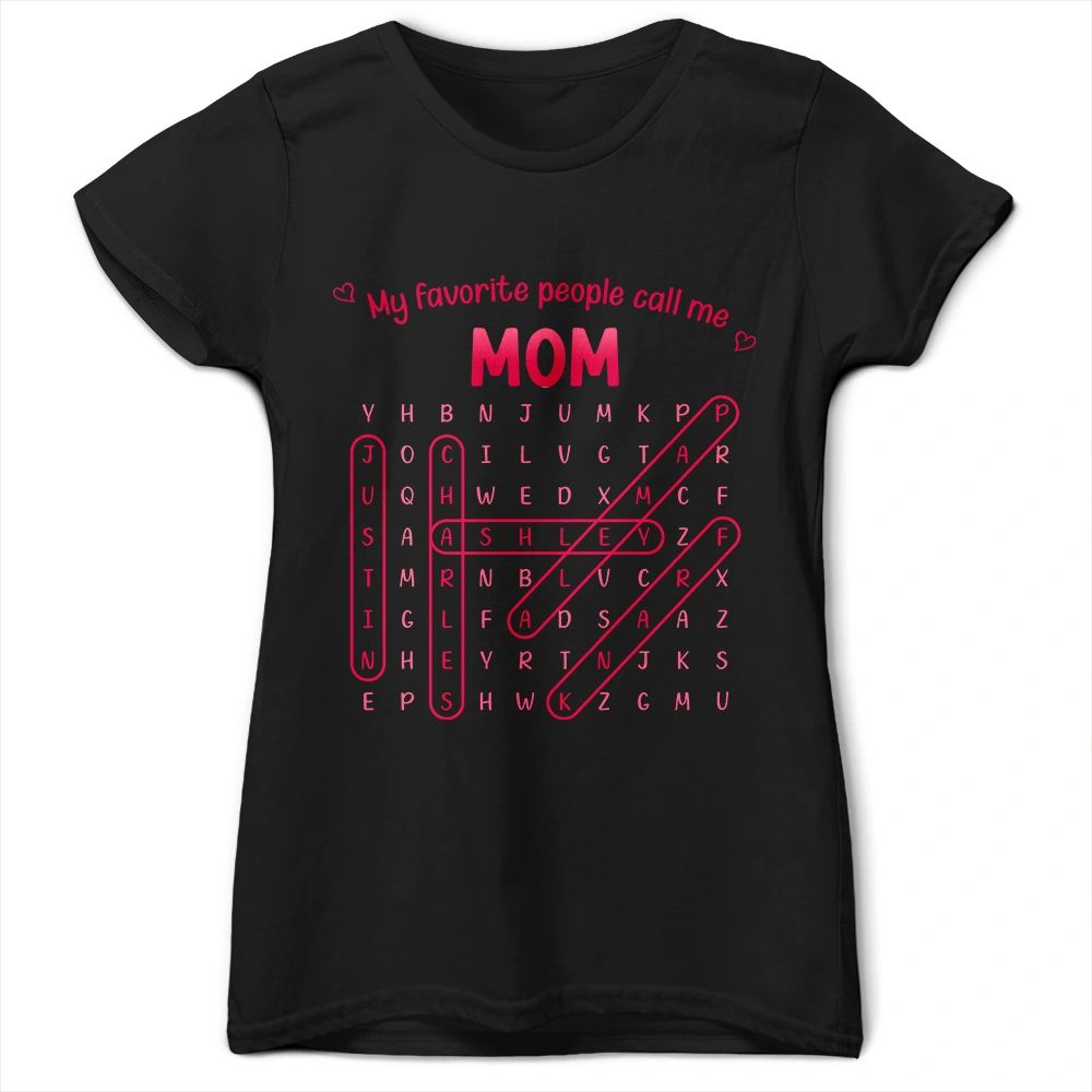 Word Search Puzzle Grandma Abuela My Favorite People Call Me - Personalized T Shirt