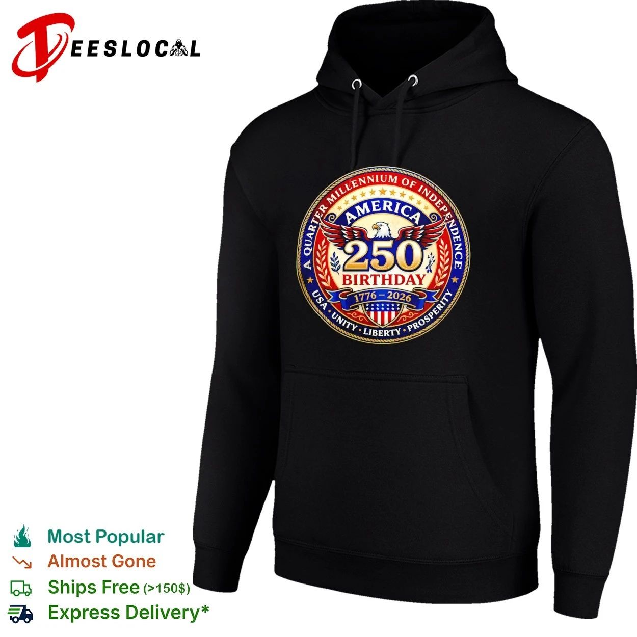 America 250 Birthday A Quarter Millennium of Independence 1776-2026 USA Unity Liberty Prosperity T-shirt