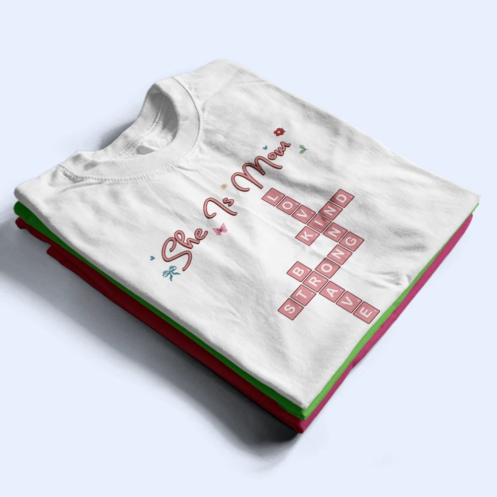 Crossword She Is Mom Nana - Personalized T Shirt