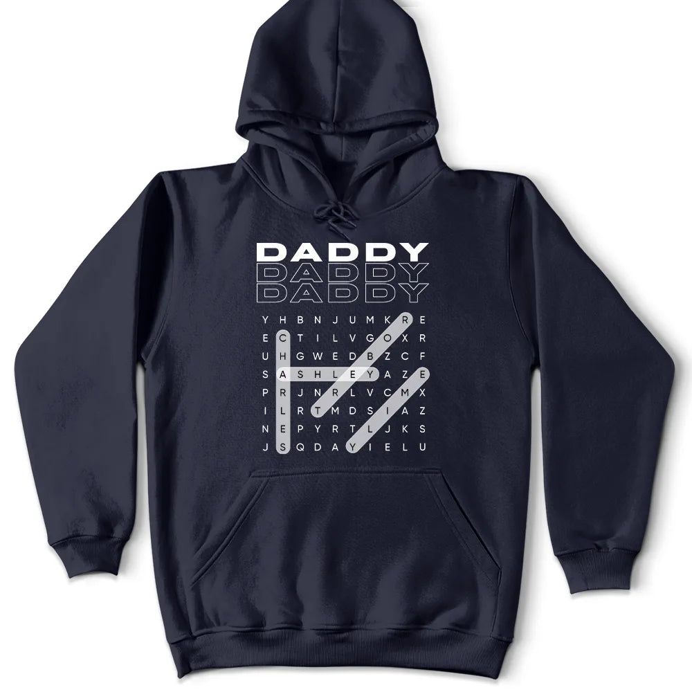 Word Search Puzzle Daddy Grandpa - Personalized T Shirt