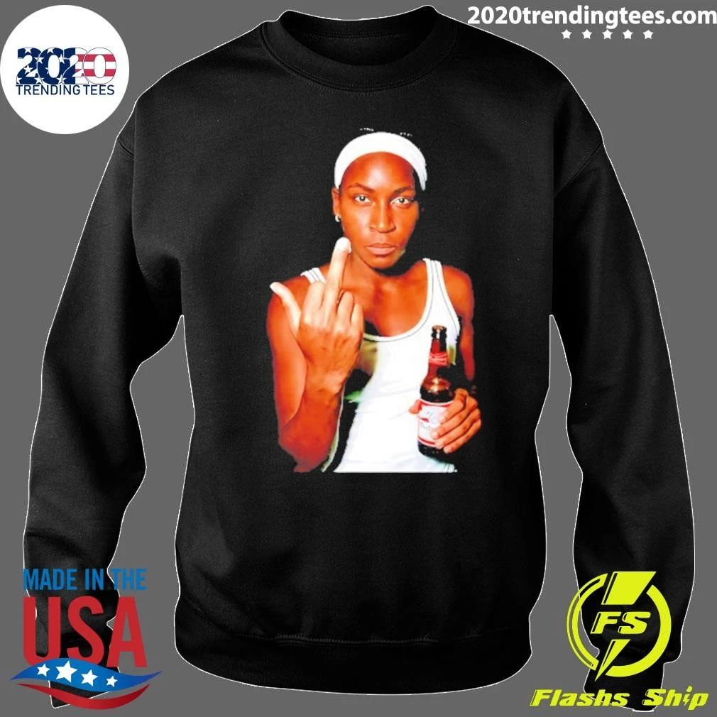 Coco Gauff Budweiser Tennis Athlete Middle Finger And Beer Shirt