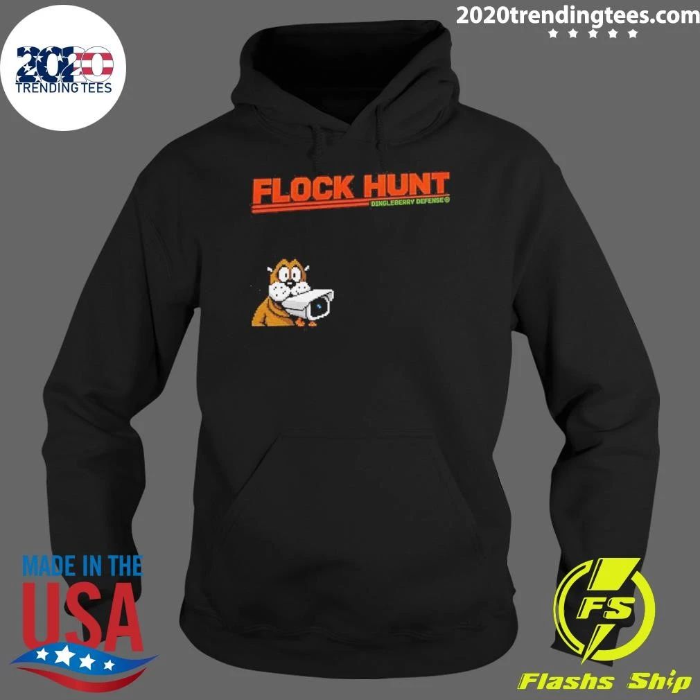 Pixelated Canine Security Camera Monitoring Flock Hunt Dingleberry Defense Shirt