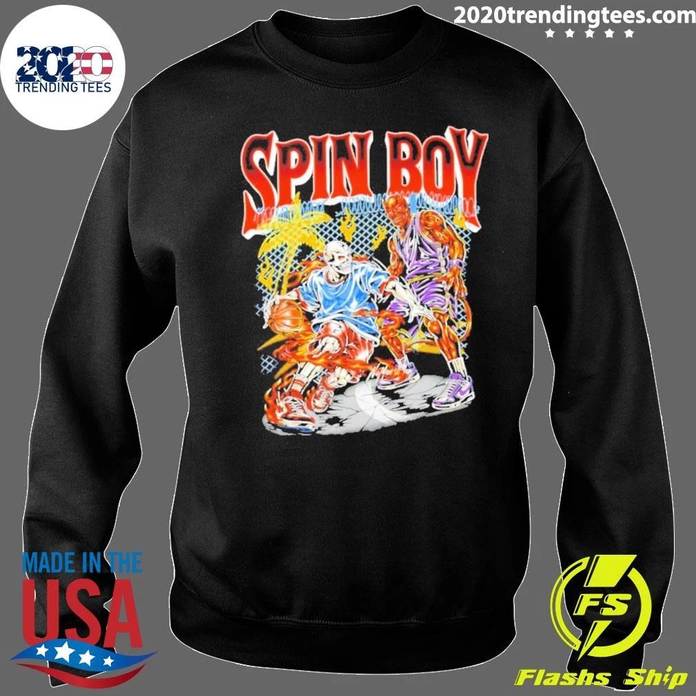 Spin Boy Basketball Skeleton streetball Shirt