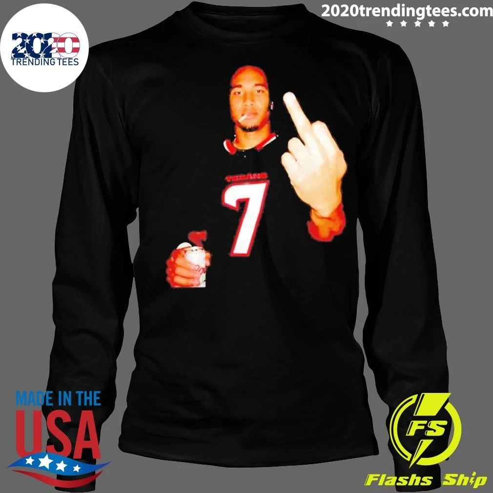 C.J. Stroud Smoking Finger Middle Drinking Beer Shirt