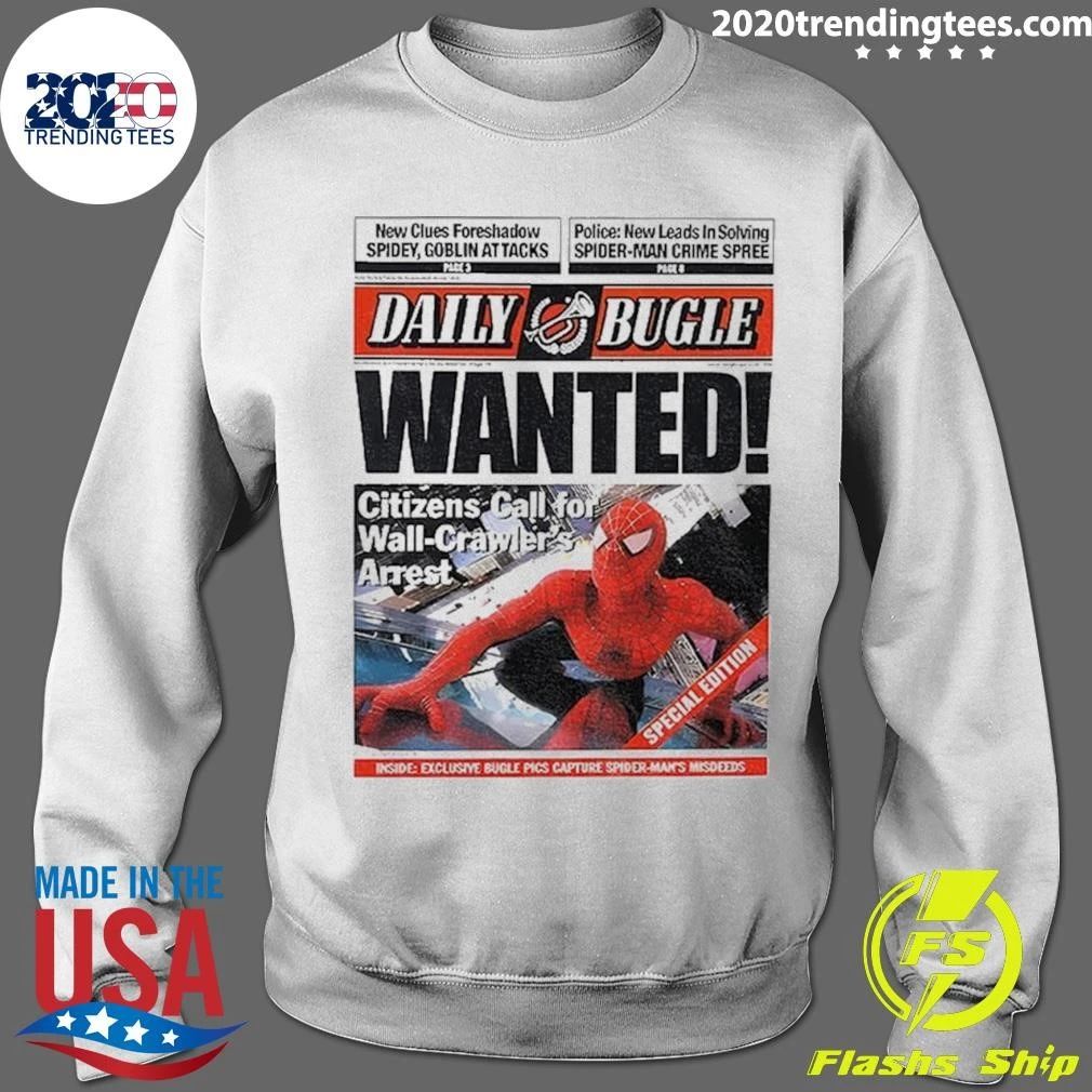 Spiderman Daily Bugle Wanted Newspaper Prop Replica Shirt