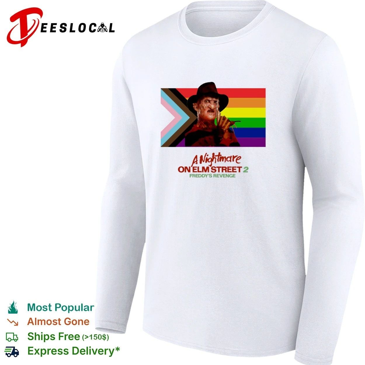 Freddy Krueger Pride Flag A Nightmare on Elm Street 2 Freddy’s Revenge T-shirt