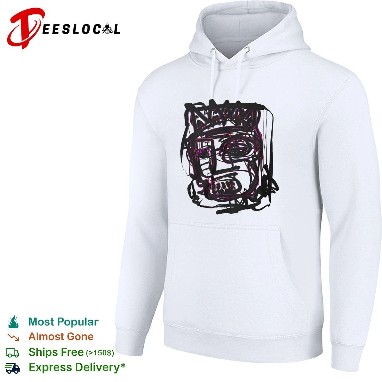Jean-Michel Basquiat Crowned Abstract Face T-shirt