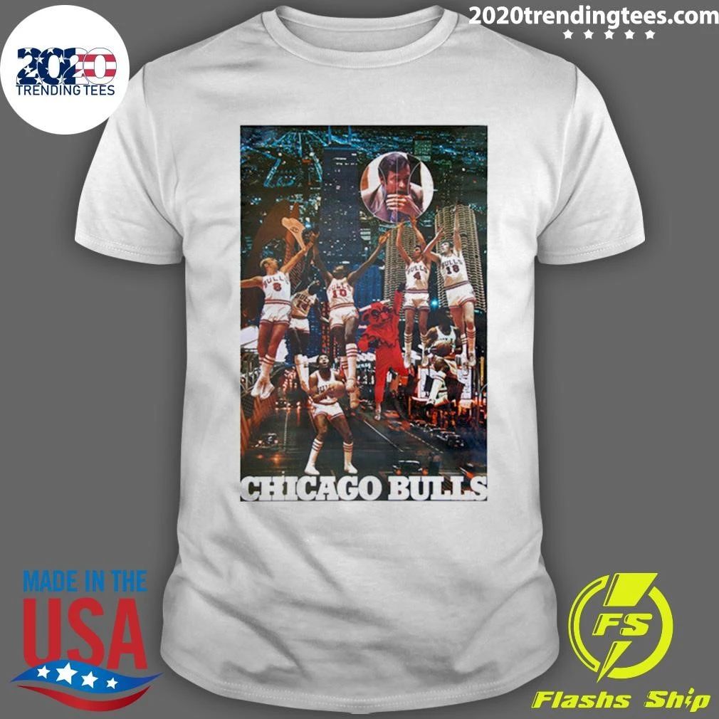 Chicago Bulls Downtown 1972 Team Collage Vintage Shirt