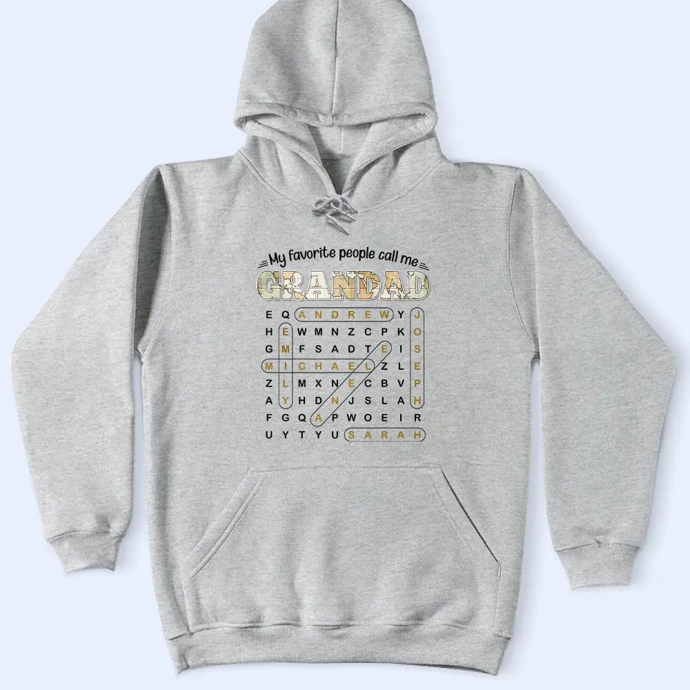 Word Search Puzzle My Favorite People Call Me Grandpa Dad - Personalized T Shirt