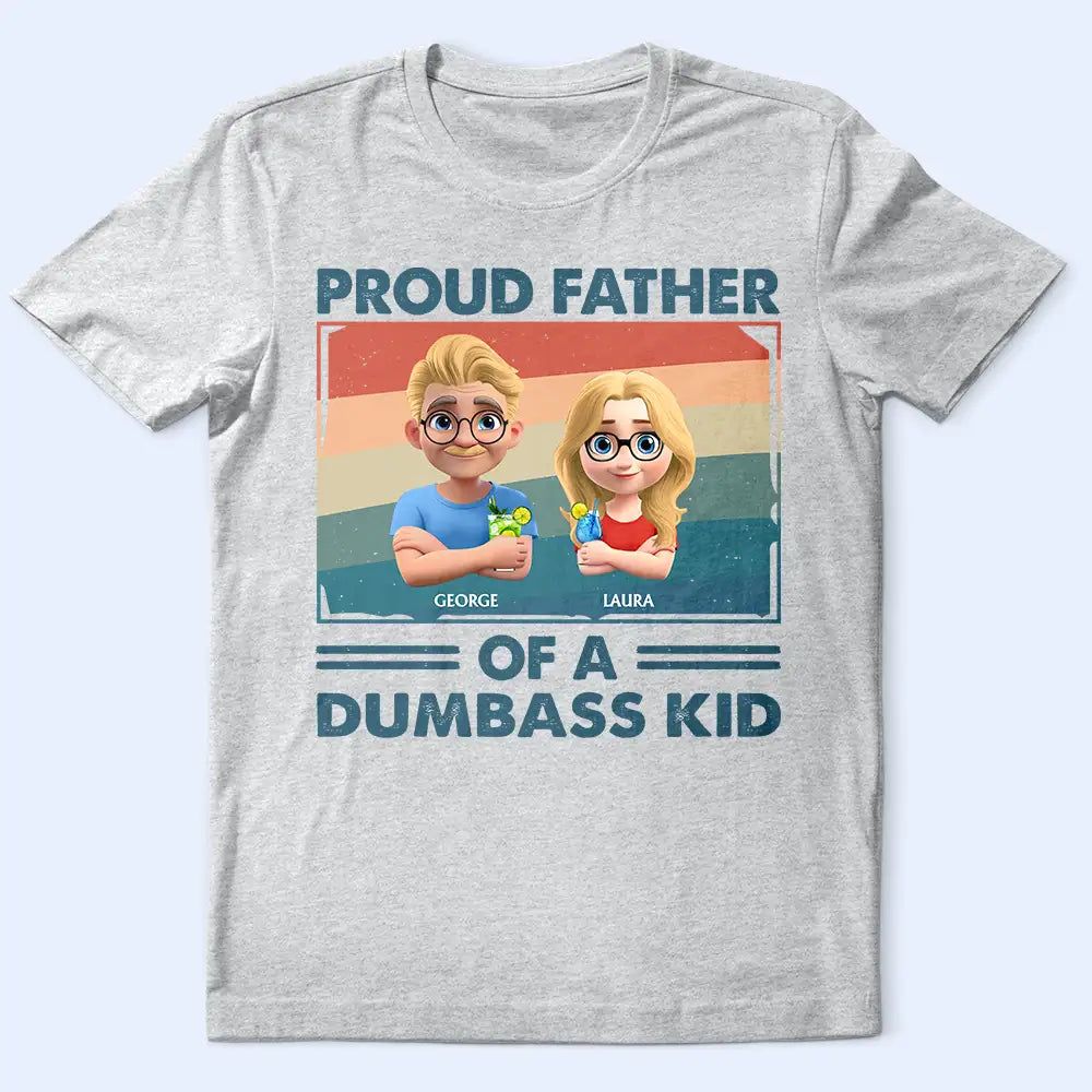 America Proud Dad Retro Brush Stroke - Personalized T Shirt