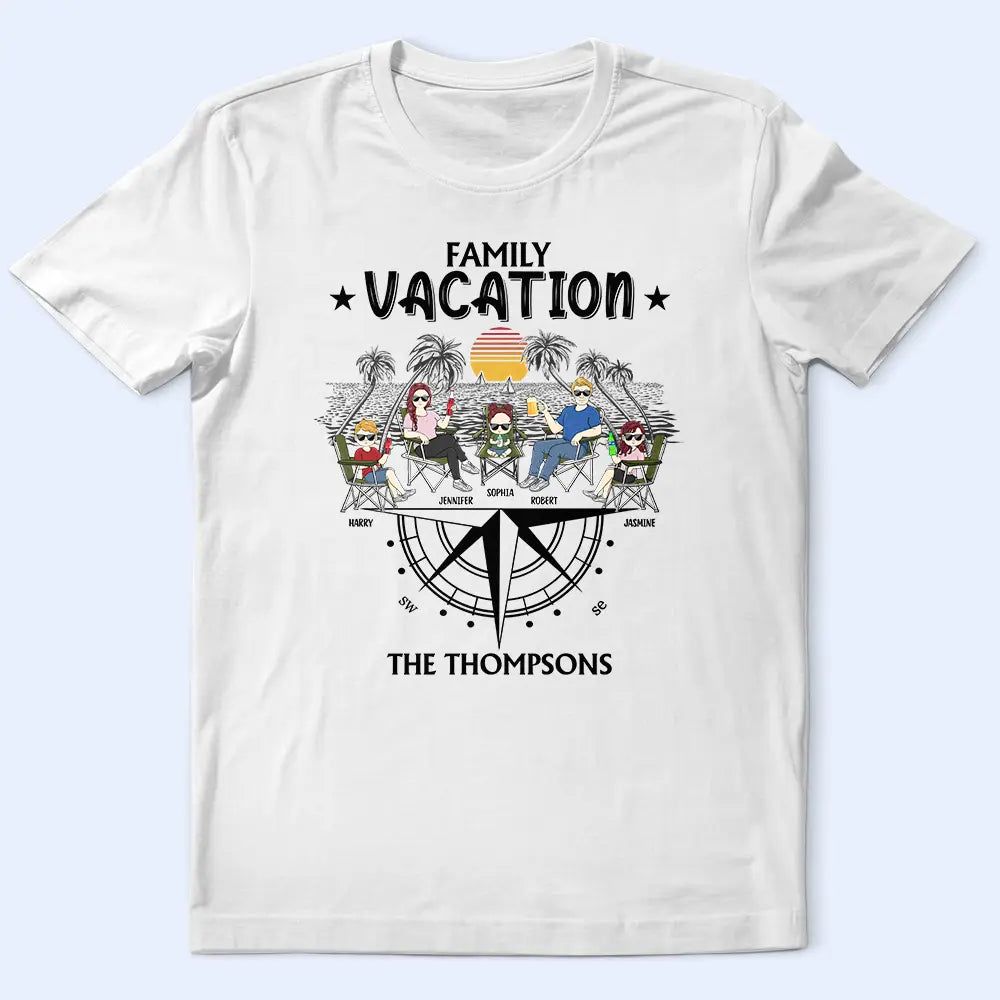 Family Vacation Compass - Personalized T Shirt
