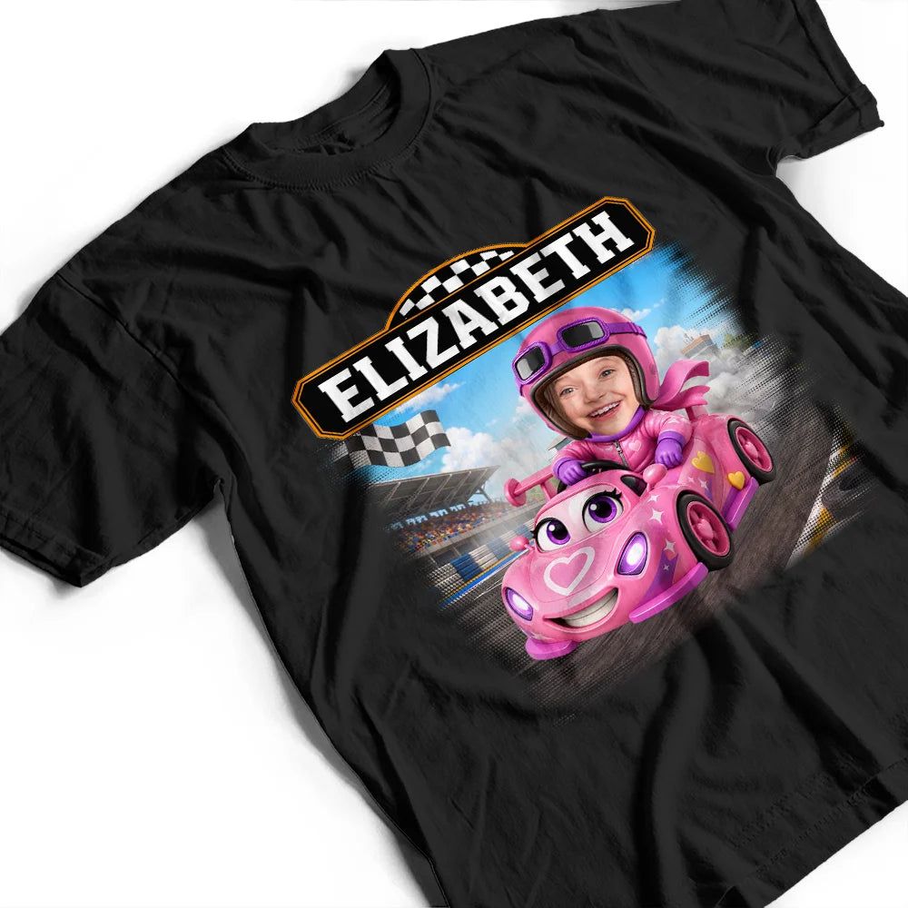 Custom Photo Kid Car Racing - Personalized T Shirt