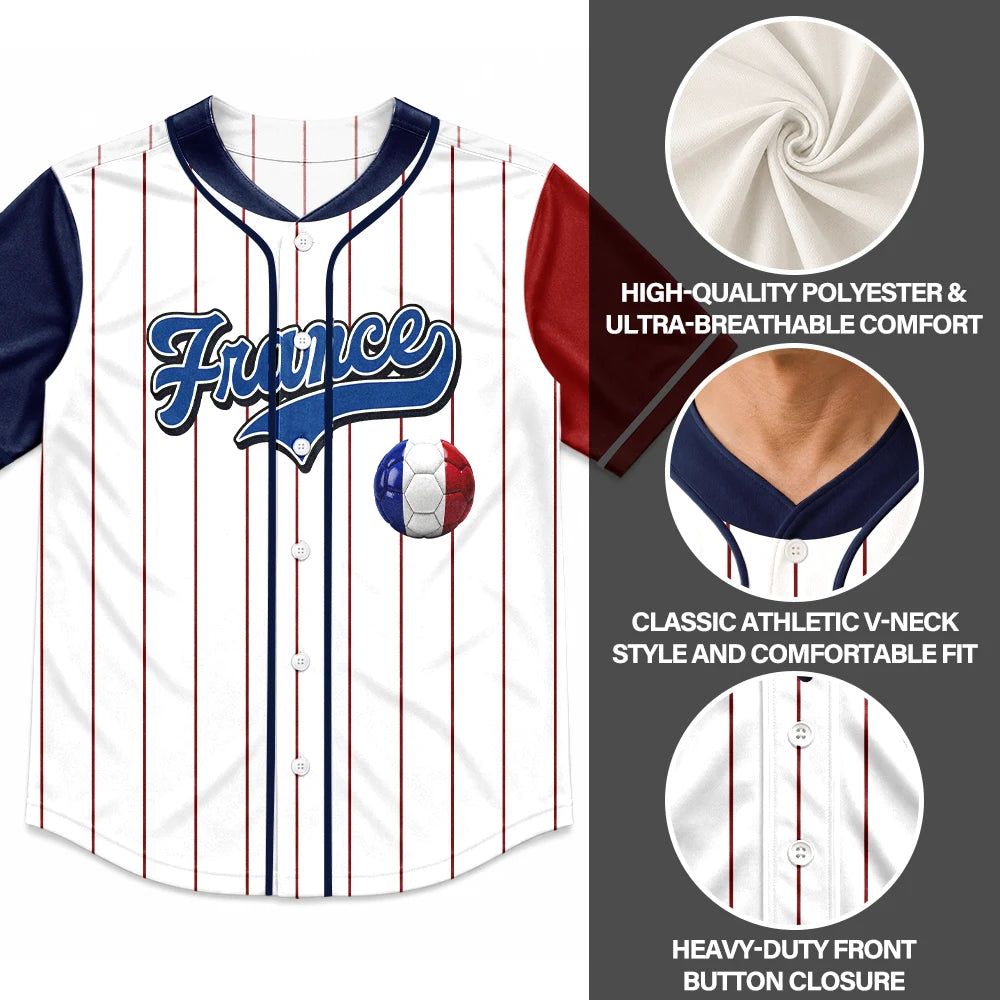 National Pride for Soccer Lovers - Personalized Baseball Jersey Shirt