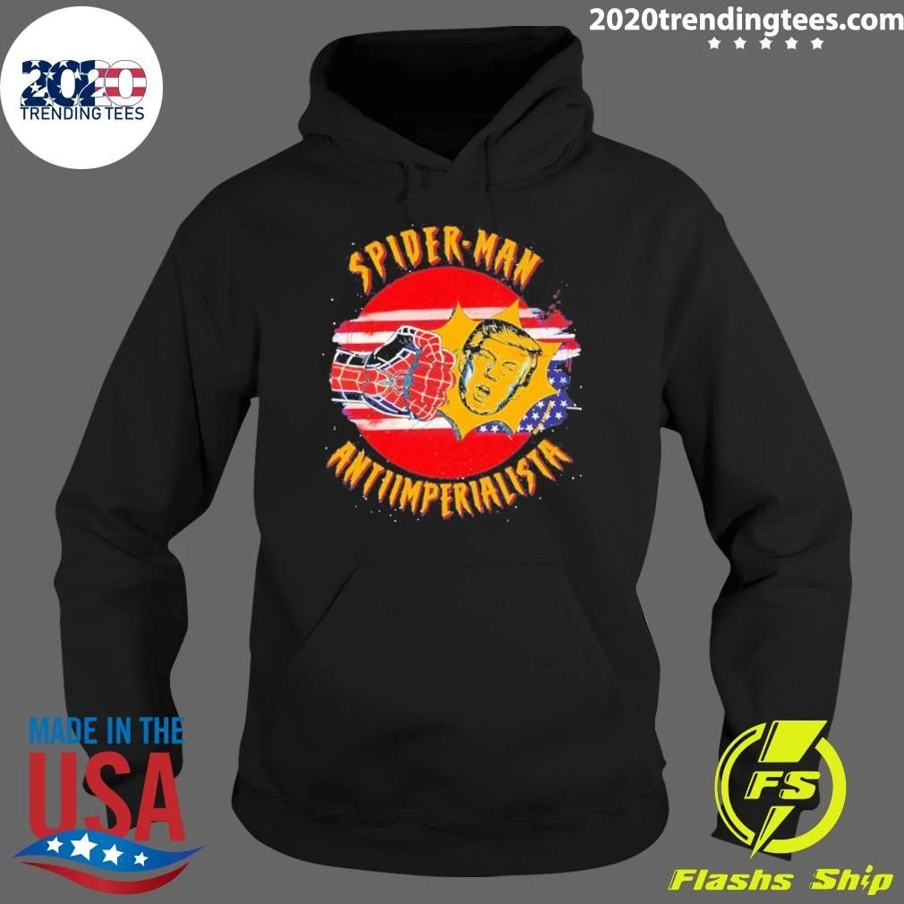 Spiderman Punch Trump Antiimperialista Usa Flag Shirt