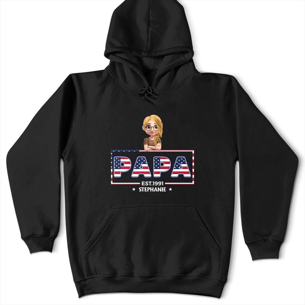 Retro Style America Dad Grandpa 3D Effect - Personalized T Shirt
