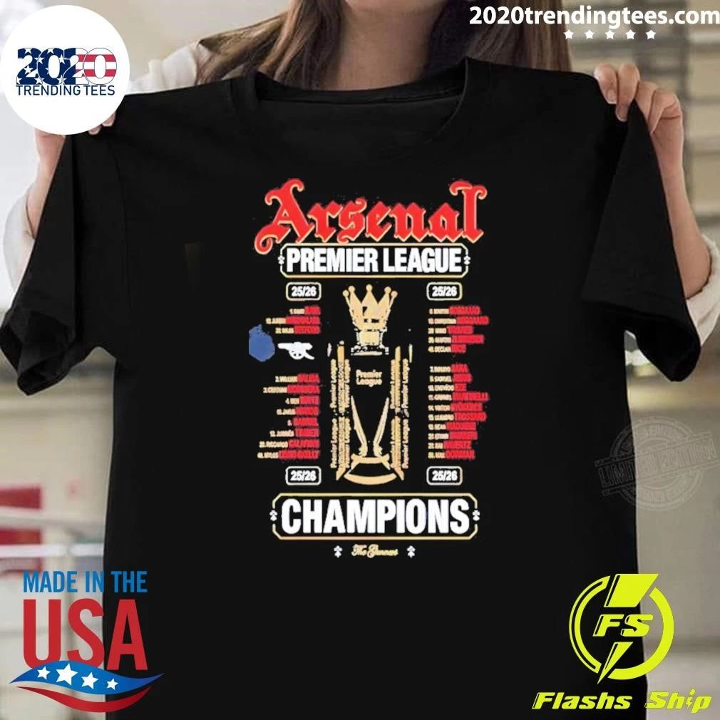 Trophy Arsenal Football Club Premier League The Gunners Arsenal Champions 25 26 Shirt