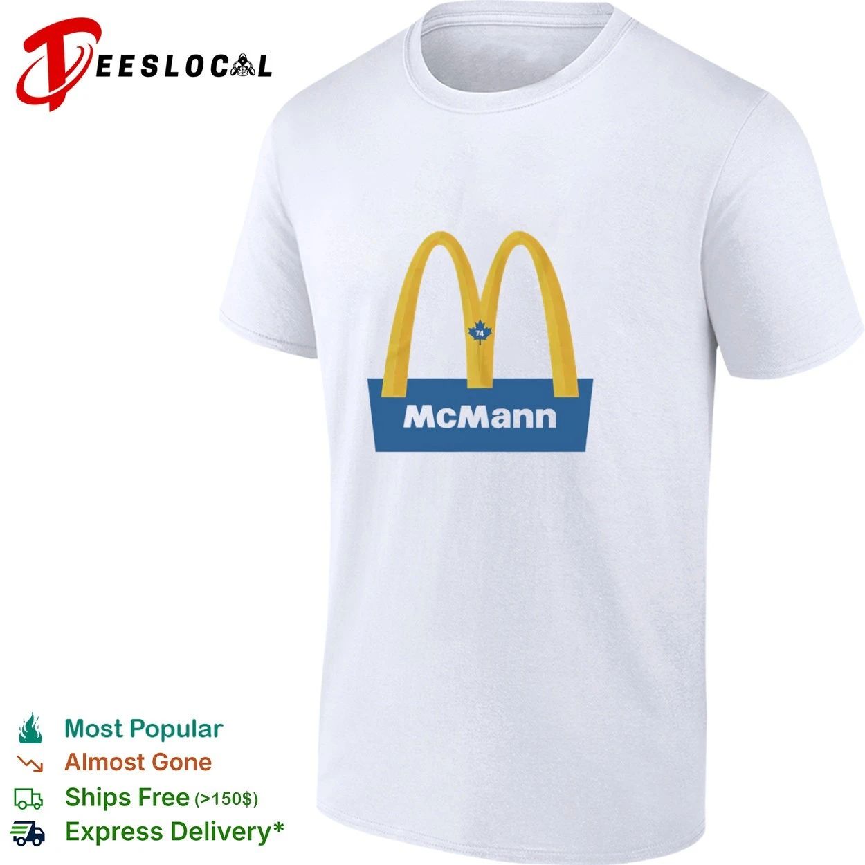 McMann 74 Toronto Maple Leafs NHL Hockey T-shirt